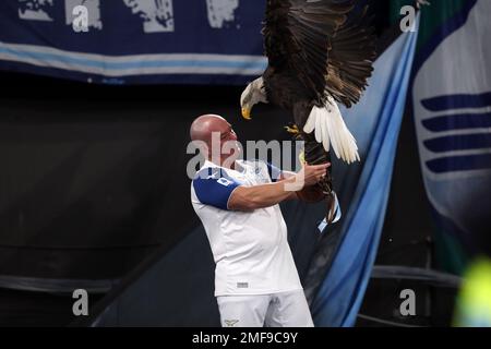 Rome, . 25th janvier 2023. Rome, Italie 24.01.2023: Aigles mascotte Olmpia dans la série Un match de 19 entre SS Lazio et AC Milan au Stadio Olimpico sur 24 janvier 2023 à Rome, Italie. Crédit : Agence photo indépendante/Alamy Live News Banque D'Images