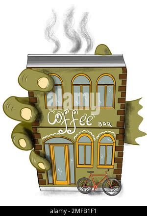tasse abstraite de l'illustration vectorielle de café isolée Illustration de Vecteur