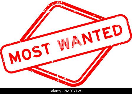 Grunge rouge le mot le plus recherché caoutchouc joint tampon sur fond blanc Illustration de Vecteur