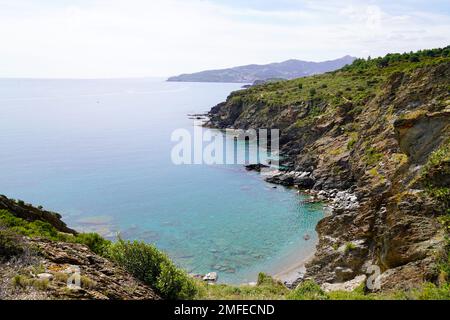 Site classé de la baie d'Anse de Paulilles en occitanie française du sud de la france Banque D'Images