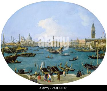 Canaletto (canal Giovanni Antonio), vue sur le Bacino di San Marco à Venise, peinture de paysage à l'huile sur toile, 1730-1740 Banque D'Images