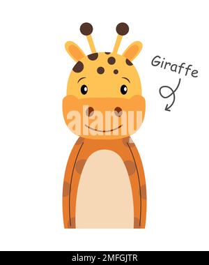 Girafe . Personnage de dessin animé . Vecteur . Illustration de Vecteur
