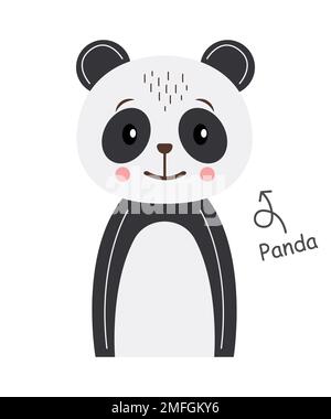 Panda . Personnage de dessin animé . Vecteur . Illustration de Vecteur