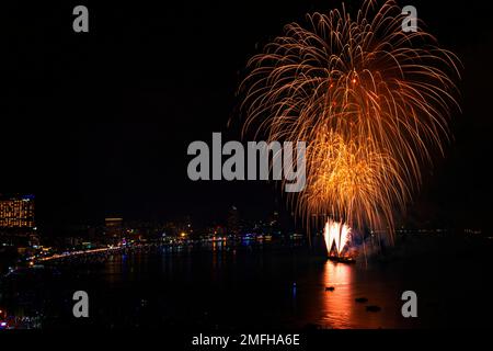 Feux d'artifice internationaux, Pattaya, Chonburi, Thaïlande Banque D'Images