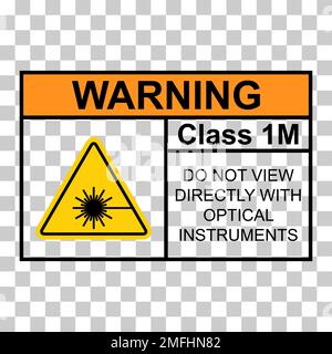 Icône d'étiquette de classe de danger de rayonnement laser 1M, symbole d'information de sécurité illustration vectorielle . Illustration de Vecteur