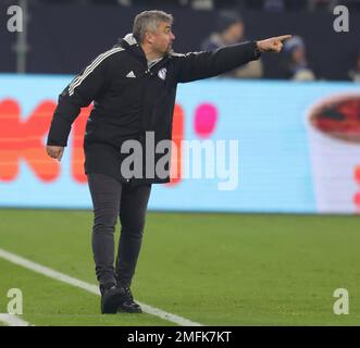 Gelsenkirchen, Allemagne. 24th janvier 2023. Firo : 01/24/2023, football, 1st divisions, 1st Bundesliga, Saison 2022/2023, FC Schalke 04 - RB Red Bull Leipzig 1: 6 Thomas Reis, Gesture Credit: dpa/Alay Live News Banque D'Images