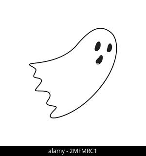 Un chien fantôme. Illustration vectorielle dessinée à la main isolée sur blanc. Illustration de Vecteur