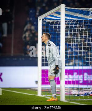 Gelsenkirchen, Allemagne. 24th janvier 2023. Alexander Schwalow (S04) FC Schalke 04 - RB Leipzig Bundesliga 24.01.2023 Copyright (nur für journalistische Banque D'Images