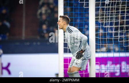 Gelsenkirchen, Allemagne. 24th janvier 2023. Alexander Schwalow (S04) FC Schalke 04 - RB Leipzig Bundesliga 24.01.2023 Copyright (nur für journalistische Banque D'Images