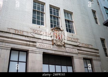 Scottish Duveuves, The Fund and Life assurance Society, à change Alley, Cornhill, City of London, Royaume-Uni. 1930s bâtiment Banque D'Images