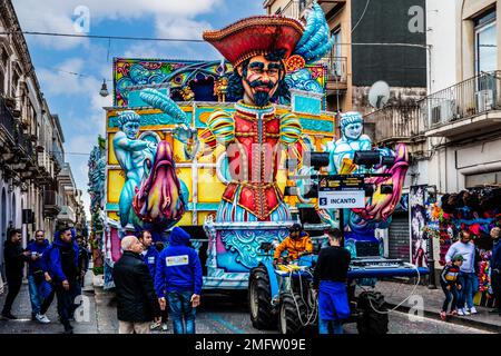 Carnaval de Schoenster en Sicile, défilé de chars allégoriques et fleuris, Acireale, Sicile, Acireale, Sicile, Italie Banque D'Images