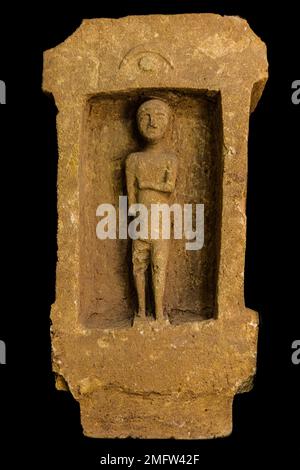 Stèle de tombe, musée Whitaker, île phénicienne de Mozia, avant-poste pour les marchands et les gens de mer, 12th siècle av. J.-C., Sicile, Moiza, Sicile, Italie Banque D'Images