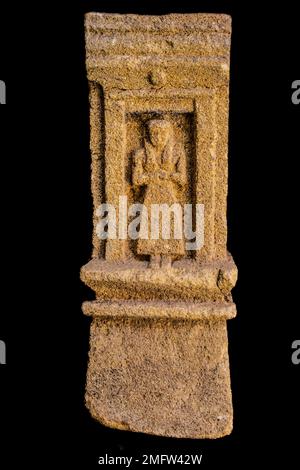 Stèle de tombe, musée Whitaker, île phénicienne de Mozia, avant-poste pour les marchands et les gens de mer, 12th siècle av. J.-C., Sicile, Moiza, Sicile, Italie Banque D'Images