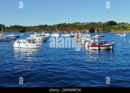 Port Manech port à marée haute, Nevez, Finistère, Bretagne, France, Europe Banque D'Images