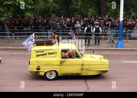 Platinum Jubliee Pageant, célébrant 70 ans de service de la Reine avec l'armée du Royaume-Uni et des artistes de tout le règne de sa Majesté le long du Mall Banque D'Images