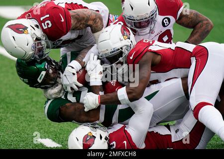 Arizona Cardinals linebacker Tanner Vallejo (51) wears an Ecuador flag  sticker on his helmet during an