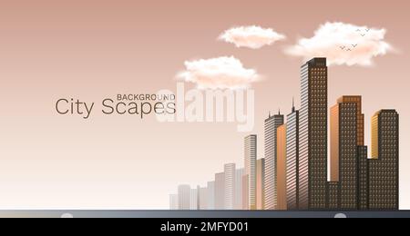 Paysage urbain, paysage urbain. Paysage urbain. fond urbain. Illustration vectorielle Illustration de Vecteur