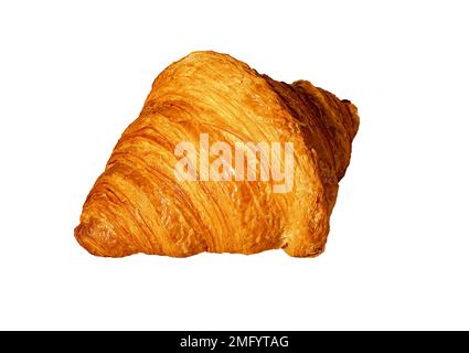 Croissant simple isolé sur fond blanc. Boulangerie française douce. Photo de haute qualité Banque D'Images