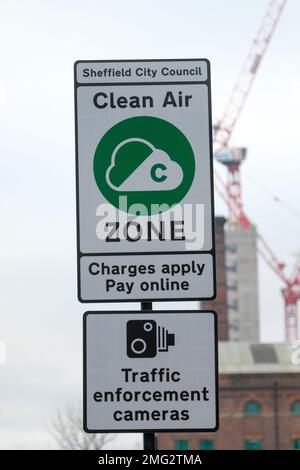 Sheffield Clean Air zone entre en vigueur le 27th février 2023 Banque D'Images