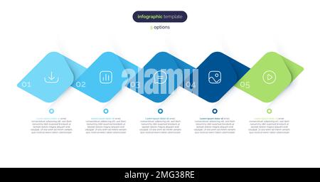 Modèle d'infographie vectoriel composé de 5 éléments Illustration de Vecteur