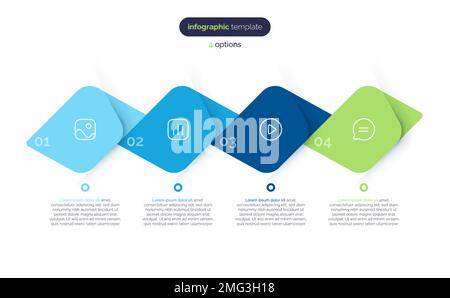 Modèle d'infographie vectoriel composé de 4 éléments Illustration de Vecteur