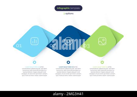 Modèle d'infographie vectoriel composé de 3 éléments Illustration de Vecteur