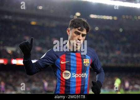 Barcelone, Espagne. 25th janvier 2023. Pedri en action pendant le match Copa Del Rey entre le FC Barcelone et Real Sociedad au stade Spotify Camp Nou à Barcelone, Espagne. Crédit: Christian Bertrand/Alay Live News Banque D'Images