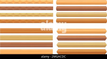 Lattes en bois. Lamelles de bois de dessin animé, barres de bois pour le mur ou le parquet, longue planche de clôture bois brun feuille d'érable plancher, joist de texture dessin vectoriel net de texture planche brun Illustration de Vecteur