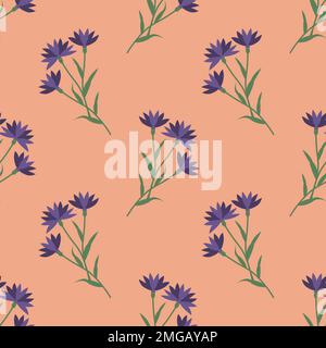 Motif cornflowers sans couture sur fond rose Illustration de Vecteur