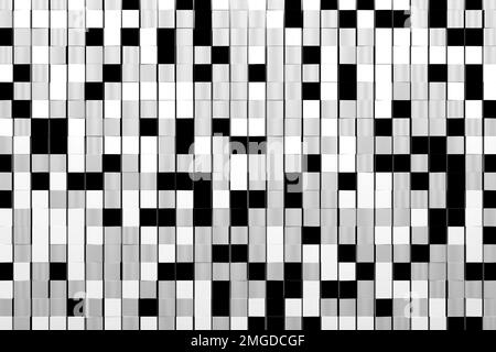 3D illustration de rangées de carrés noirs, blancs et gris .ensemble de cubes sur fond monochrome, motif. Arrière-plan de la géométrie Banque D'Images