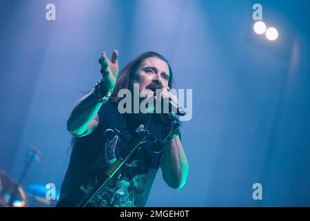 Brescia, Italie. 25th janvier 2023. Spectacle au théâtre de rêve lors de la tournée Top of the World Tour. Dans la photo: James Labrie crédit: NurPhoto SRL/Alay Live News Banque D'Images