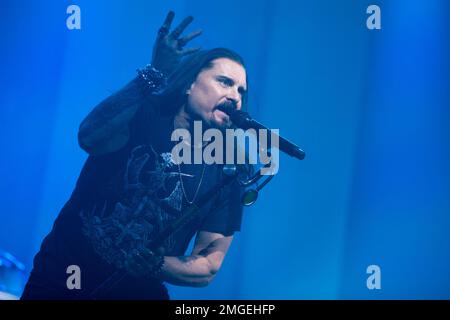 Brescia, Italie. 25th janvier 2023. Spectacle au théâtre de rêve lors de la tournée Top of the World Tour. Dans la photo: James Labrie crédit: NurPhoto SRL/Alay Live News Banque D'Images