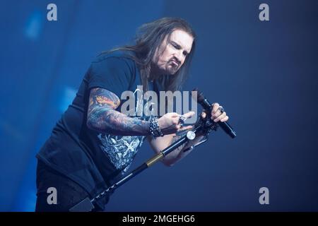 Brescia, Italie. 25th janvier 2023. Spectacle au théâtre de rêve lors de la tournée Top of the World Tour. Dans la photo: James Labrie crédit: NurPhoto SRL/Alay Live News Banque D'Images