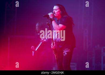 Brescia, Italie. 25th janvier 2023. Spectacle au théâtre de rêve lors de la tournée Top of the World Tour. Dans la photo: James Labrie crédit: NurPhoto SRL/Alay Live News Banque D'Images