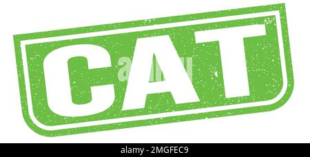 Texte DE CHAT inscrit sur l'étiquette verte en forme de timbre grungy. Banque D'Images