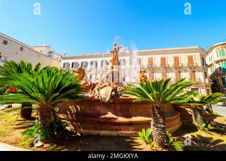 Fontaine de Diana à Ortygia - Syracuse, Sicile, Italie Banque D'Images