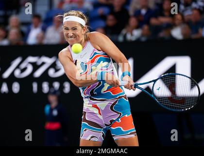 Melbourne, Australie. 26th. 2023 janvier. Victoria Azarenka en action pendant le tournoi Open d'Australie au Melbourne Park le jeudi 26 janvier 2023. © Juergen Hasenkopf / Alamy Live News Banque D'Images