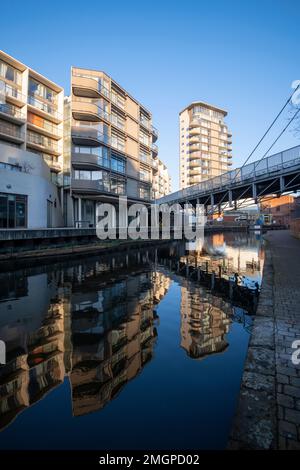 Le canal de Nottingham et de Beeston à Nottingham City, dans le Nottinghamshire, Angleterre Banque D'Images