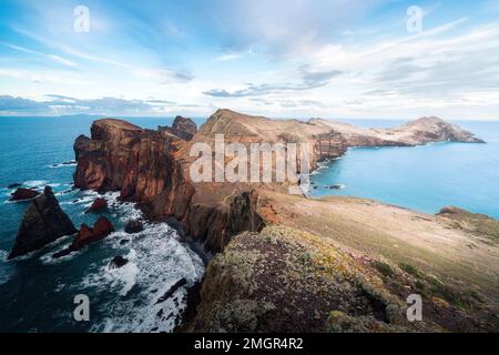 Ponta de Sao Lourenço au coucher du soleil, Madère Banque D'Images