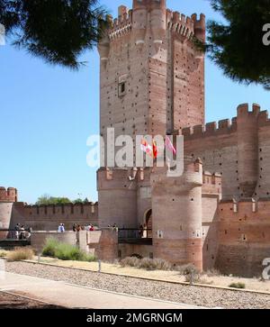 Le château en brique rouge de la Mota Medina del Campo Valladolid Castille et León Espagne a commencé en 1080 construit dans les 14th -15th siècles Banque D'Images