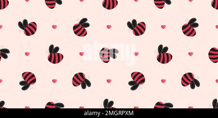 Conçu pour les enfants. Bees Pattern.Vector sans couture avec insectes Illustration de Vecteur