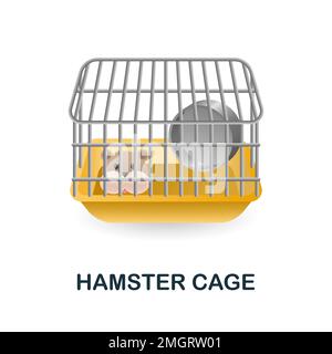 Icône cage de hamster. 3d illustration de la collection animaux domestiques. Icône Creative Hamster cage 3D pour la conception Web, les modèles, les infographies et plus encore Illustration de Vecteur