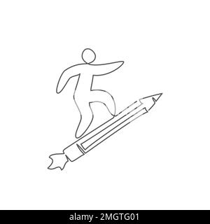 Concept de conception dessin d'une ligne sur fond blanc Illustration de Vecteur