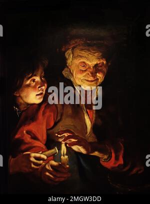 Peter Paul Rubens, Old Woman and Boy with Candles, 1616 - 1617 Belge, Belgique, Flamand, Banque D'Images