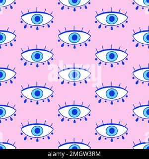 Motif sans couture yeux mal. Texture d'arrière-plan du vecteur Magic Nazar Illustration de Vecteur
