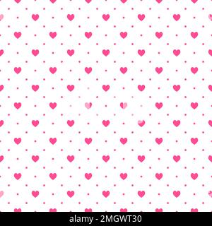 Motif coeurs sans coutures. Impression répétable de la forme du cœur vectoriel. Fond de style polka à coeurs roses. Illustration de Vecteur
