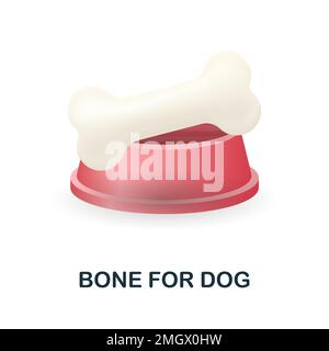 Icône OS pour chien. 3d illustration de la collection animaux domestiques. Icône Creative Bone for Dog 3D pour la conception Web, les modèles, les infographies et bien plus encore Illustration de Vecteur
