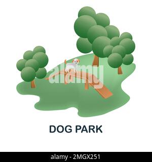 Icône du parc à chiens. 3d illustration de la collection animaux domestiques. Icône Creative Dog Park 3D pour la conception Web, les modèles, les infographies et bien plus encore Illustration de Vecteur