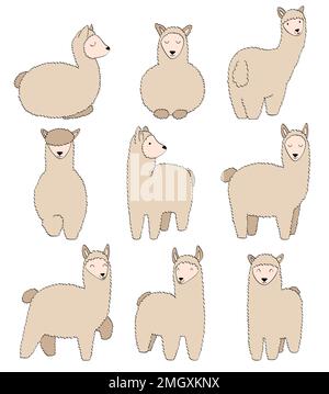Cute vector lamas. Illustration de Vecteur