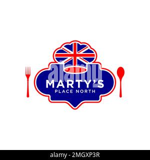 modèle de logo de restaurant anglais, adapté aux restaurants et au format eps vectoriel similaire Illustration de Vecteur